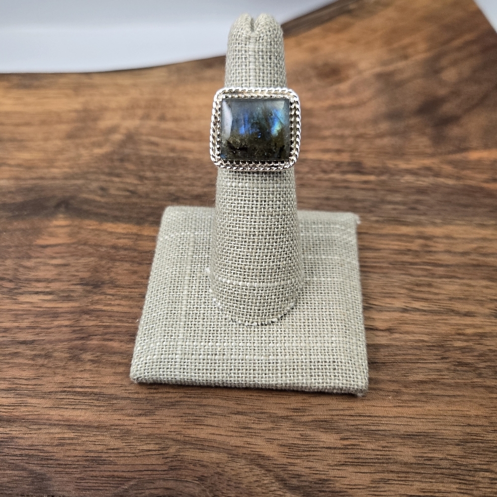 Labradorite Rectangular Sterling Silver Handmade Ring